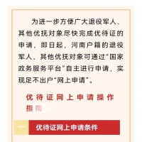 “优待证”，可以网上申请啦！